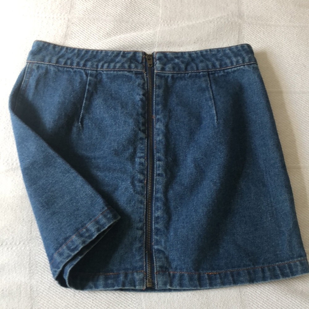 Vintage zipper back jean skirt